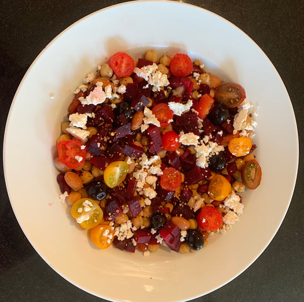 (GO VEGAN GO) Beet Root with Beans and Lentil Salad